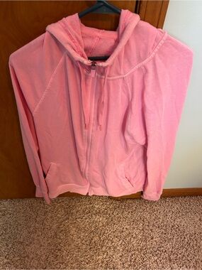 Sporto Light Pink Hooded Zip Sweatshirt